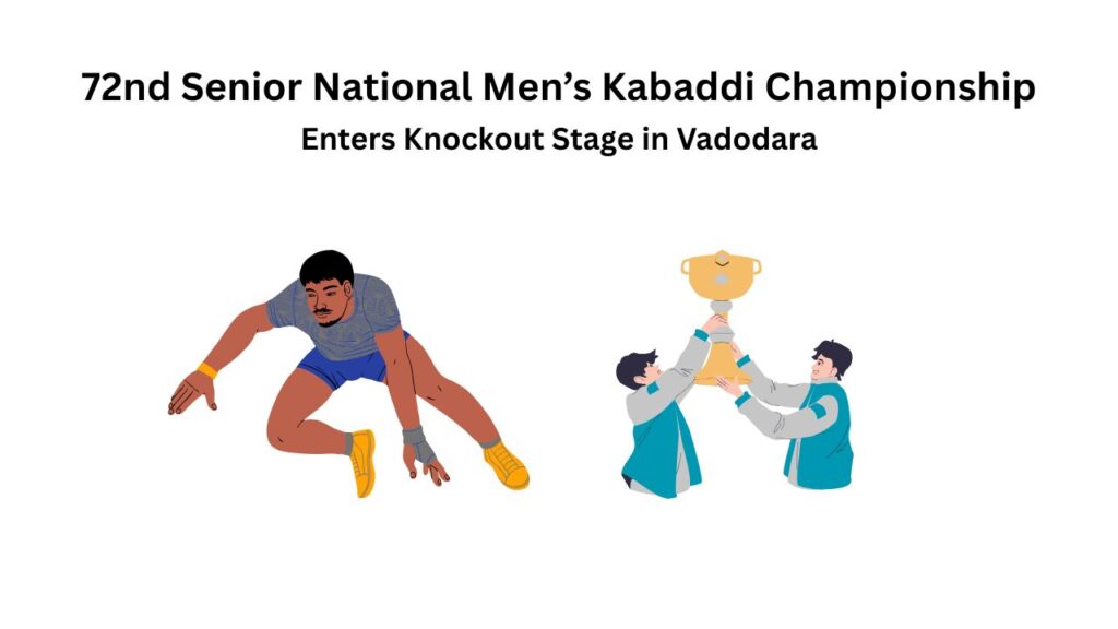 Kabaddi players in action during 72nd Senior National Men’s Championship in Vadodara