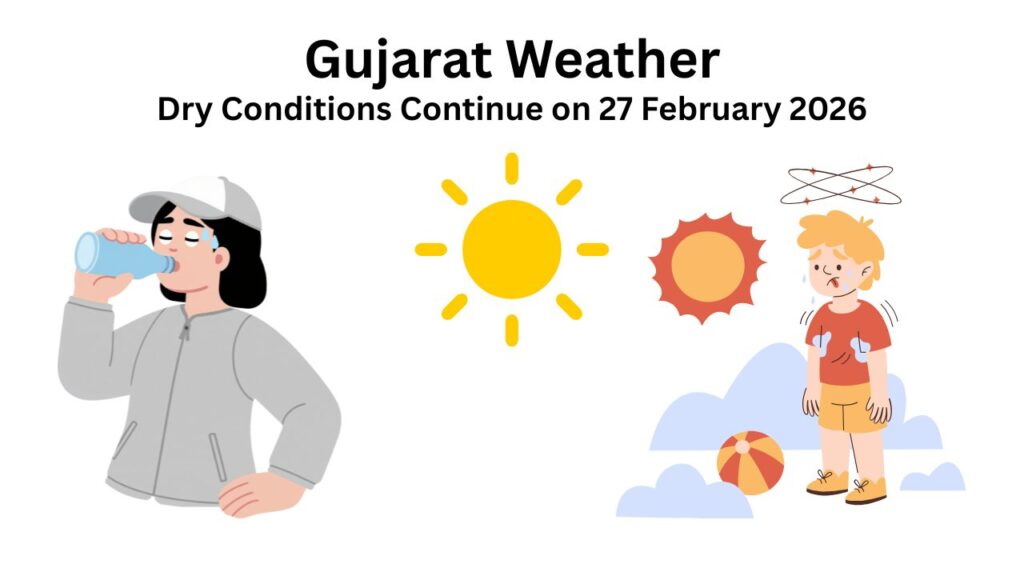 Sunny weather in Gujarat on 27 February 2026 as dry conditions continue and heat expected to rise in March