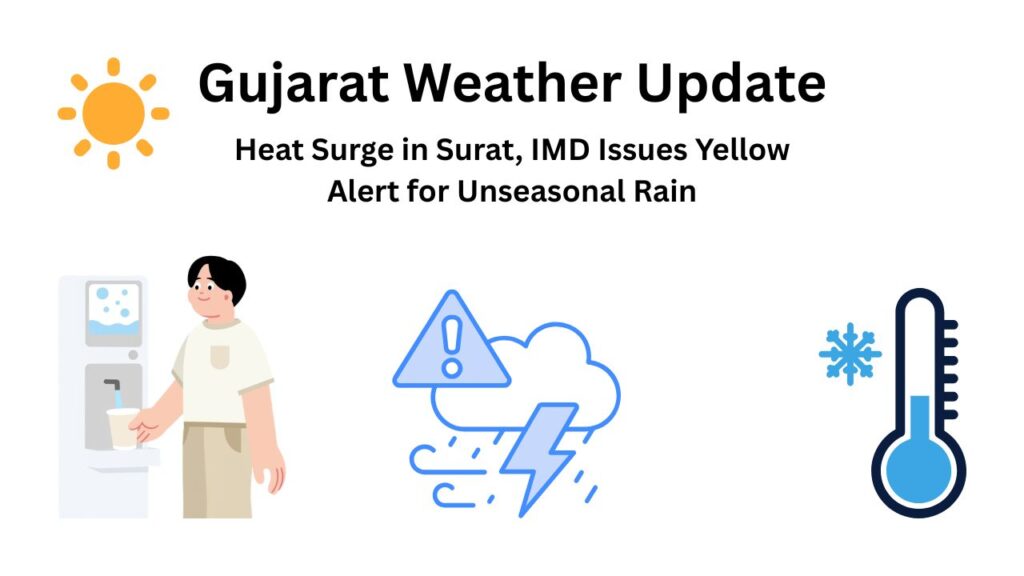Rising temperatures in Surat as IMD issues yellow alert for unseasonal rain in Gujarat