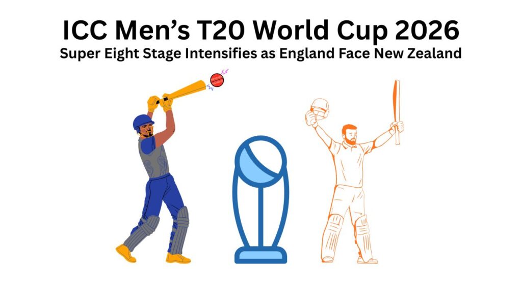 England and New Zealand players during Super Eight match in ICC Men’s T20 World Cup 2026