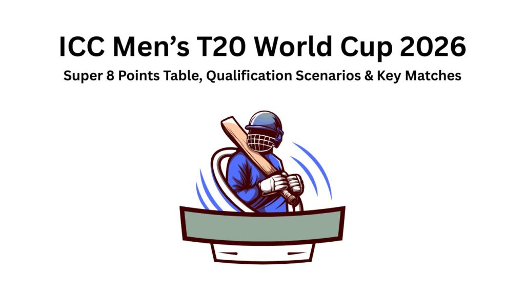 Super 8 points table update during ICC Men’s T20 World Cup 2026 on February 26
