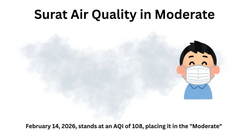 Surat Air Quality in Moderate Range on February 14, 2026