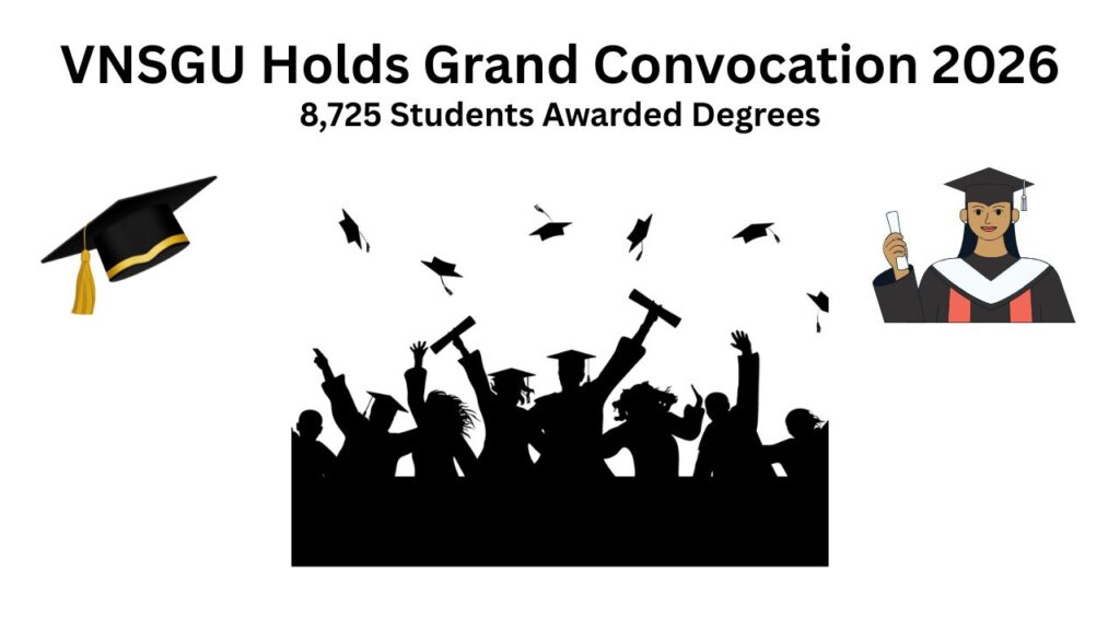 Graduates receiving degrees at VNSGU Grand Convocation 2026 ceremony