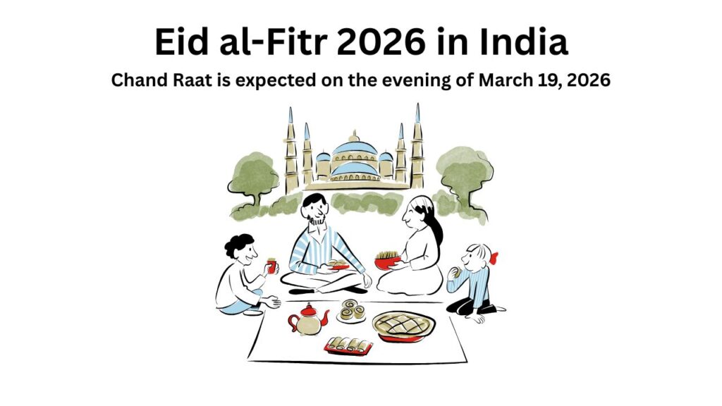 Muslim devotees offering Eid al-Fitr prayers at mosque during celebrations in India