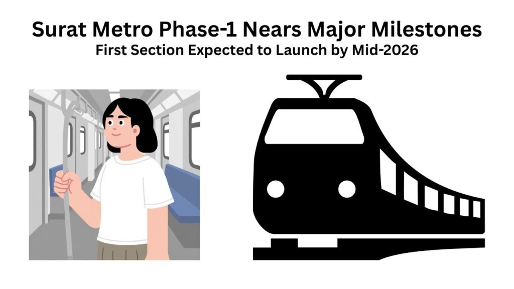 Surat Metro Phase 1 construction progress with first section expected to launch by mid 2026
